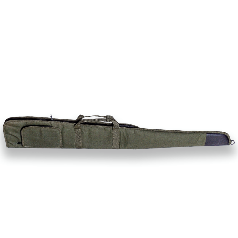 FONDINA IMBOTTITA PER FUCILE IN NYLON VERDE, CON TASCA, LUNGHEZZA 130 CM