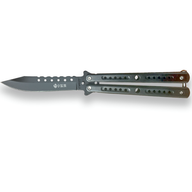 FACA BORBOLETA JKR COM PEGA ZAMAK E LÂMINA DE 10,5 CM.