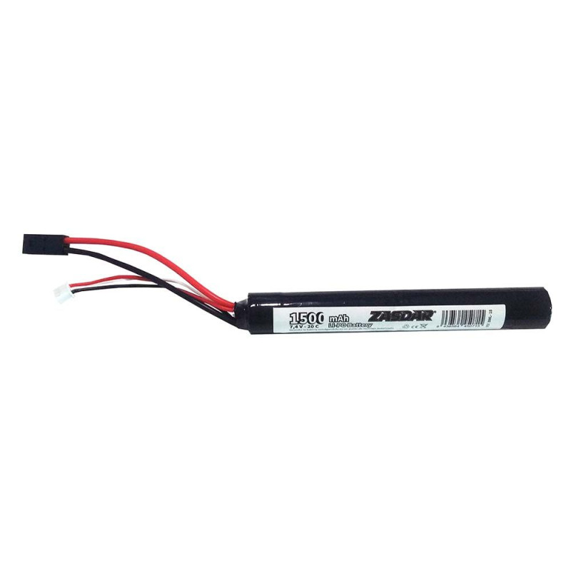 ZASDAR Batteria Li-Po 7,4 V 1500 mAh 20C - 1 stick (18 x 130 mm)