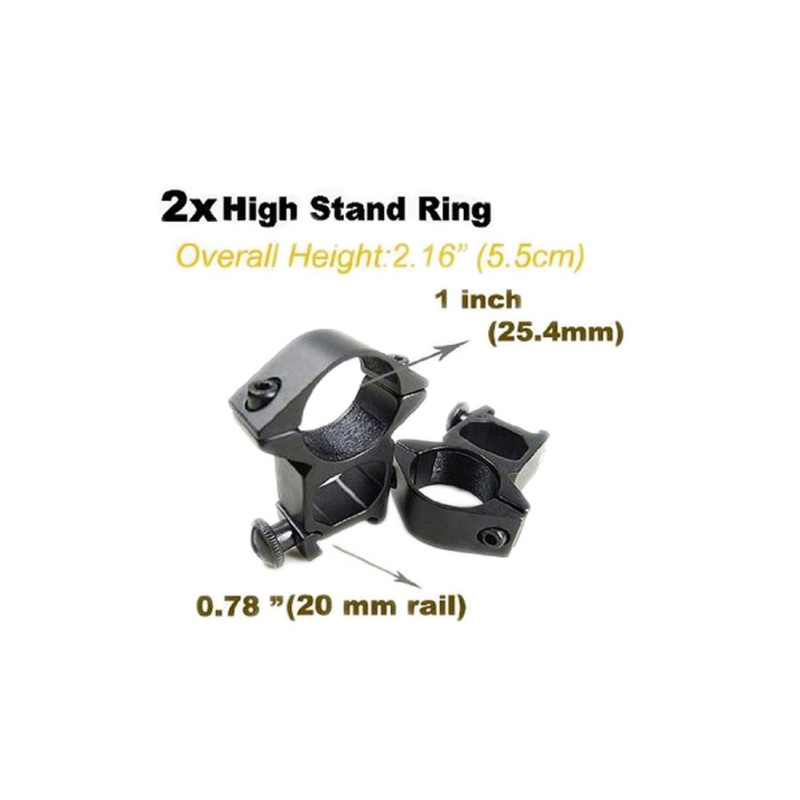 1 ROHR HOHE RINGE FÜR SCHIENE 20-22MM WEBER