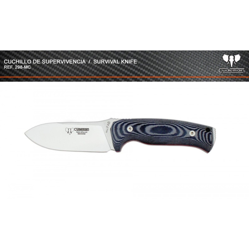 Faca de Sobrevivência Tática 298-MC FAB I Böhler Kit Completo Cudeman