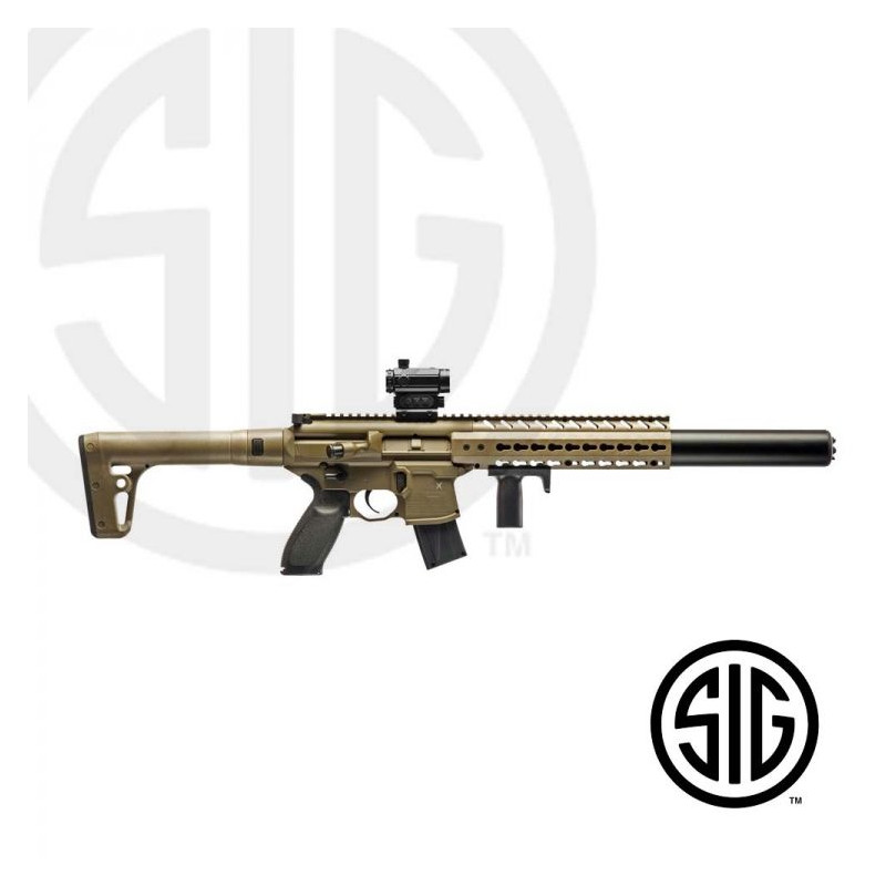 Pistolet-mitrailleur Sig Sauer MCX ASP FDE + Red Dot Co2 - 4.5MM Pellets