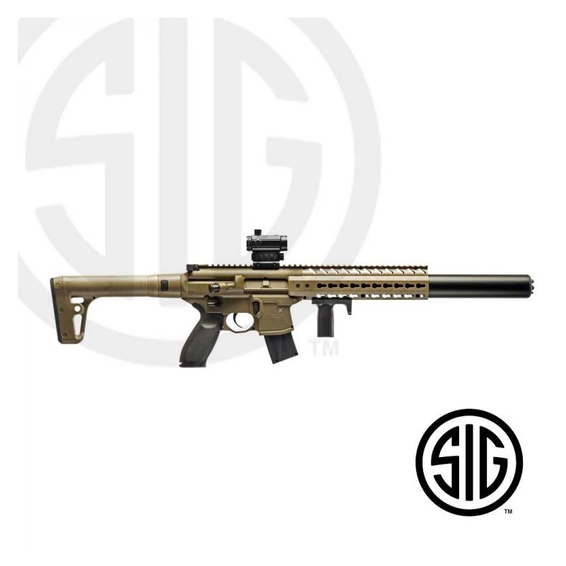 Subfusil Sig Sauer MCX ASP FDE + Red Dot Co2 - 4,5 Balines