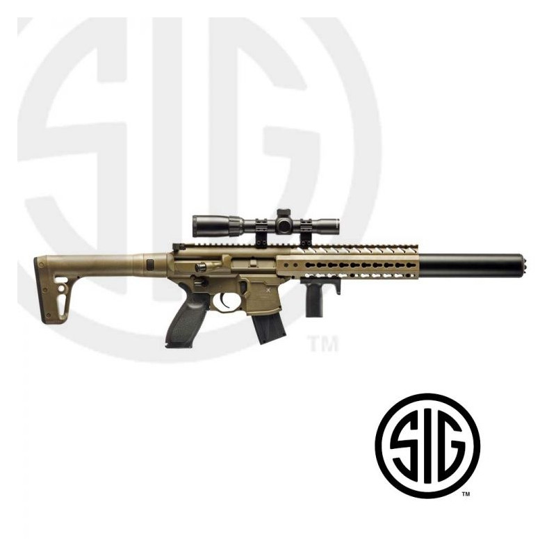 Subfusil Sig Sauer MCX ASP FDE + Visor 1-4x24 Co2 - 4,5MM Balines