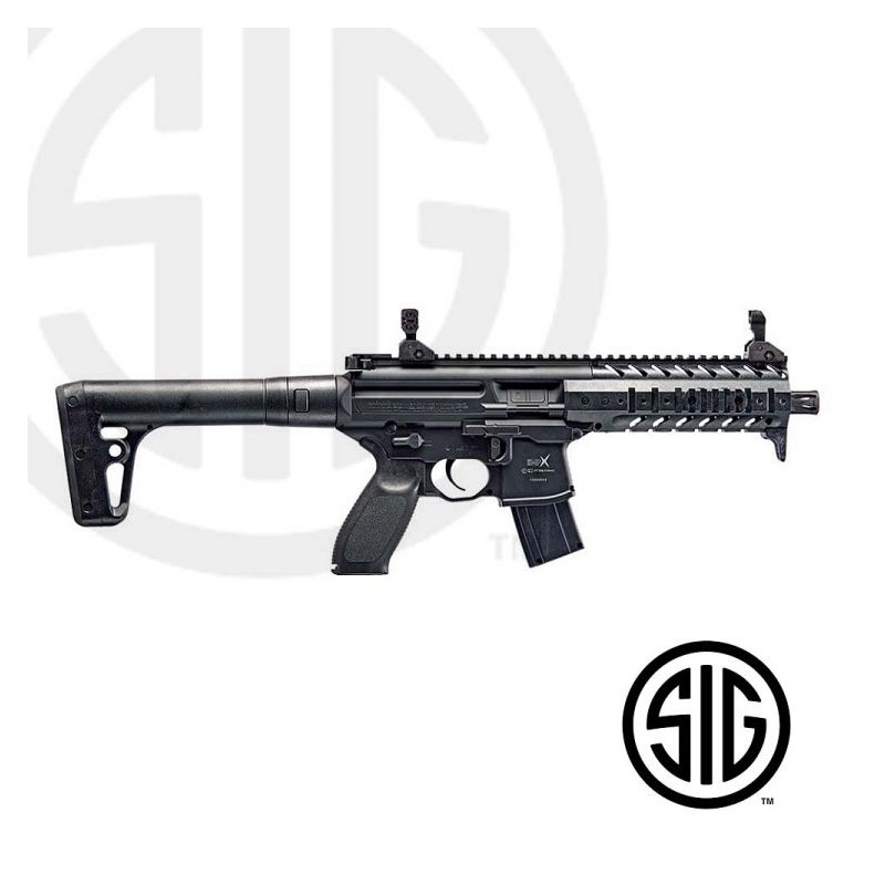 ASP Black Co2 MPX Sig Sauer Maschinenpistole - 4,5MM Kugeln