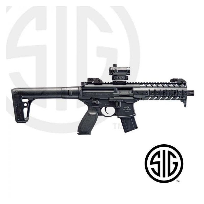 Subfusil Sig Sauer MPX ASP Black + Red Dot Co2 - 4,5 Balines
