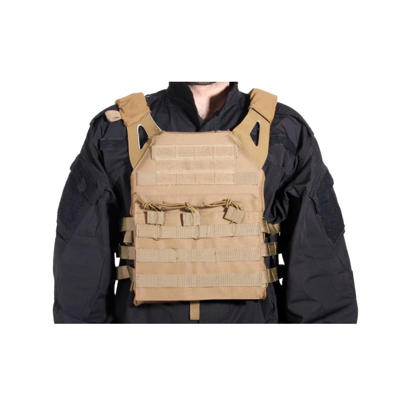 PLACA TRANSPORTADORA TAN DELTA TACTICS V18 VEST + 2 PLACAS DE PROTEÇÃO DUMMY