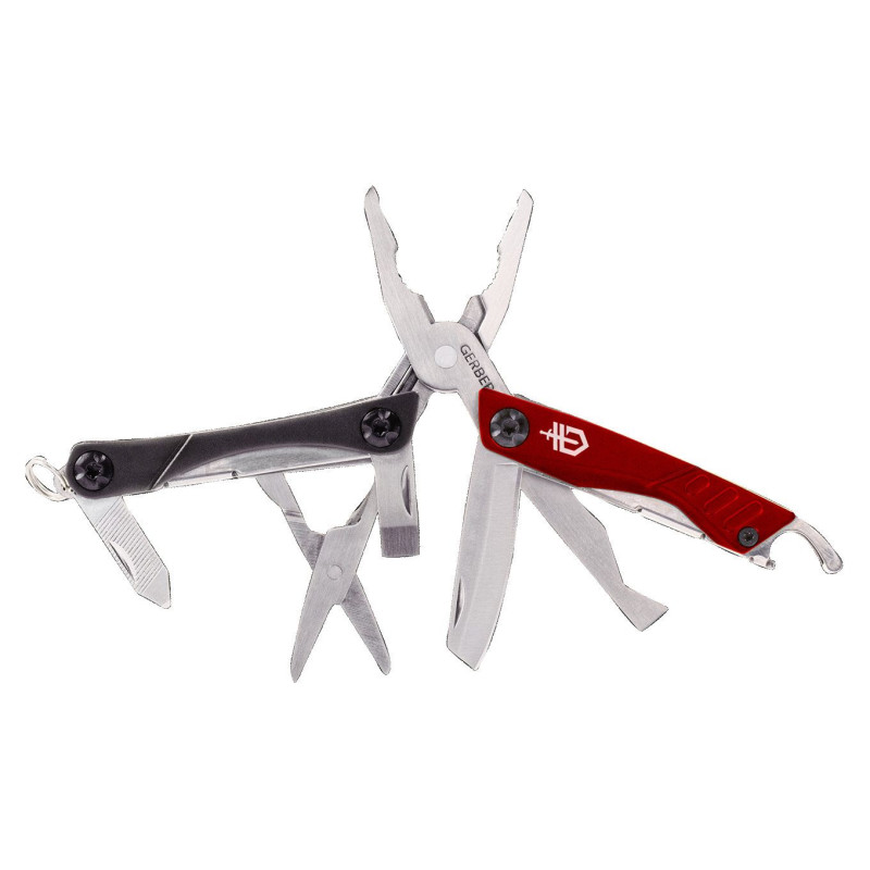 Couteau GERBER multifonction Dime - Outil multifonction à ouverture papillon rouge
