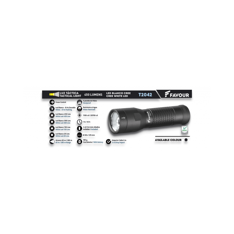 PREDILIGIE torcia. 450 lm