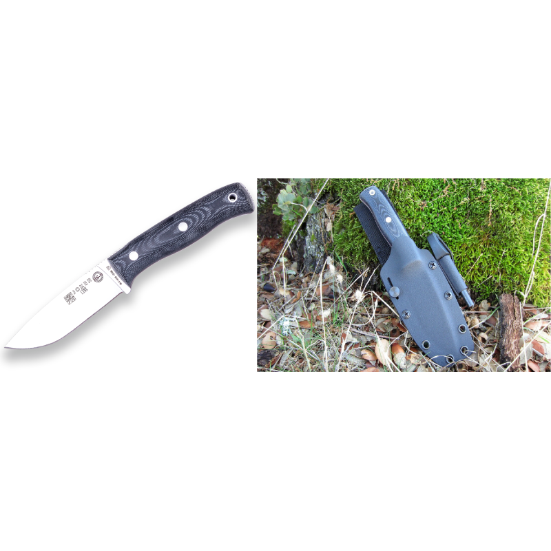 SURVIVAL AND BUSHCRAFT KNIFE JOKER BS9 LYNX STAINLESS STEEL MOVA 14116, MICARTA CANVAS HANDLE, BLADE LENGTH 10,5 CM KYDEX SHEAT