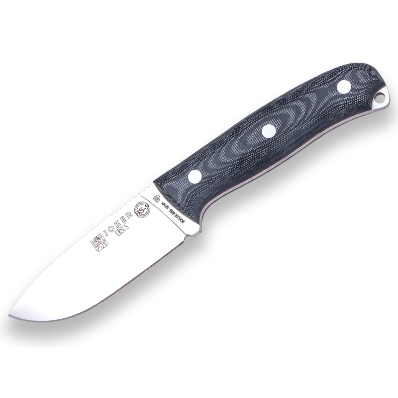 COLTELLO BUSHCRAFT E SURVIVAL JOKER BS9 URSUS. MOVA 1.4116 ACCIAIO, MANICO IN TELA MICARTA, LAMA DA 10 CM.