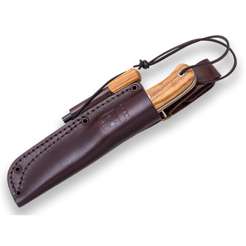 COLTELLO BUSHCRAFT E JOKER DI SOPRAVVIVENZA BS9 CAMPERO. MOVA 1.4116 ACCIAIO, MANICO OLIVA, LAMA 10,5 CM.