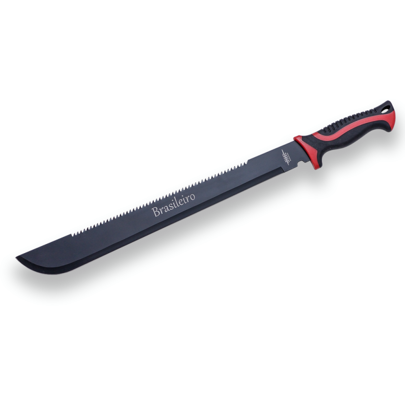 MACHETTE BRÉSILIENNE JKR, AVEC MANCHE EN CAOUTCHOUC ET LAME DE 46 CM. COMPREND UNE GAINE EN NYLON