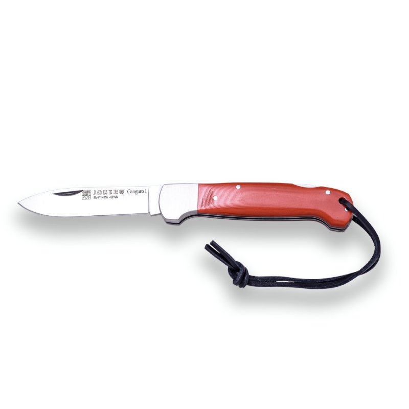 KANGAROO JOKER COLTELLO DA CACCIA I LAMA 8,5 CM MOVA STEEL con guancette in micarta e ghiera in acciaio inox