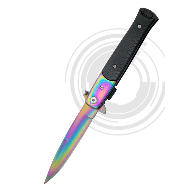 Stilett Messer Regenbogenklinge