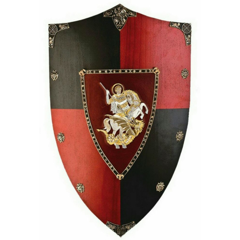 871 Bouclier en bois du Prince noir