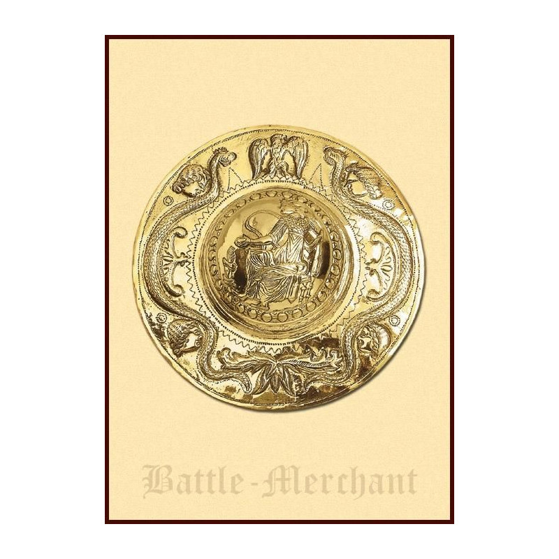 1116675500 Joroba de escudo romano hecho a mano, latón