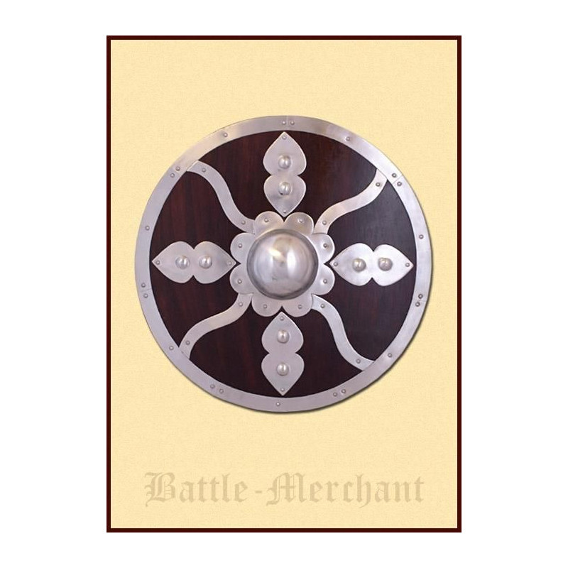 1101064700 Round viking shield with steel accessories