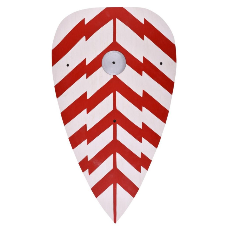 1580401211 Bouclier en bois pour enfants, rouge blanc