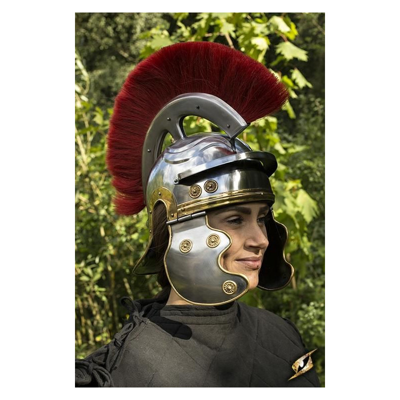 20012250 Roman trooper helmet with red feather