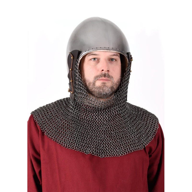 ULF-HM-35B Bascinet XIV Century Capacete com Chainmail