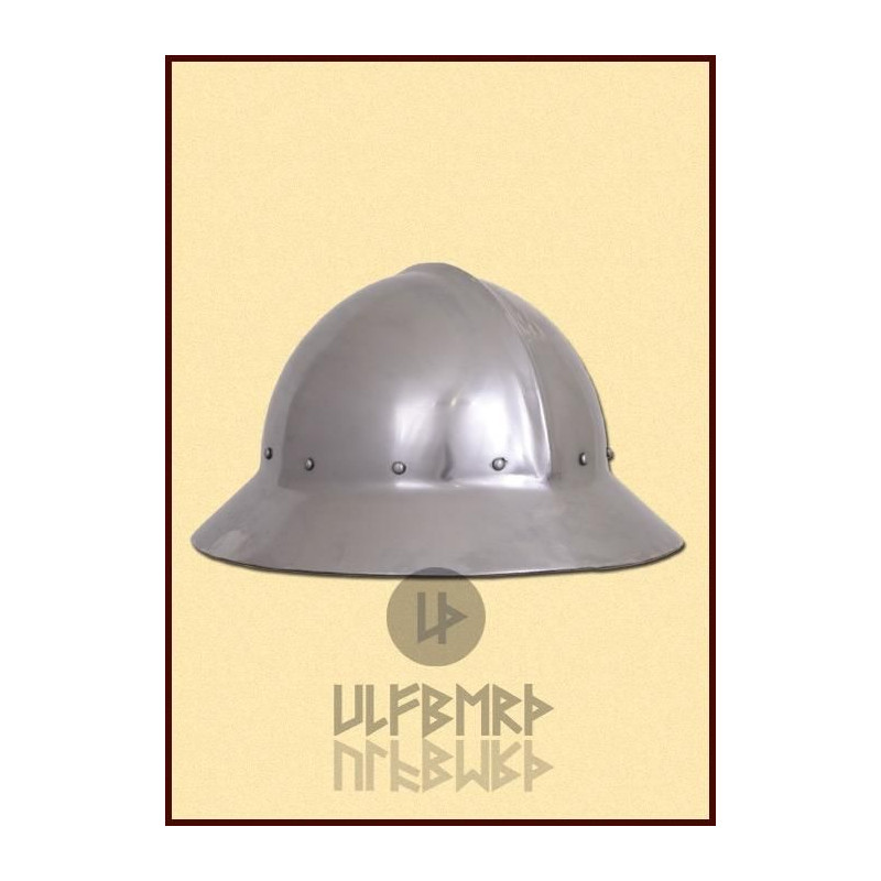 ULF-HM-06 Sombrero de hierro, siglo XIV, acero de 1,6 mm