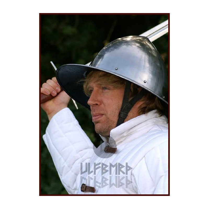 ULF-HM-24 Cappello svizzero in ferro del XIV secolo, acciaio da 1,6 mm