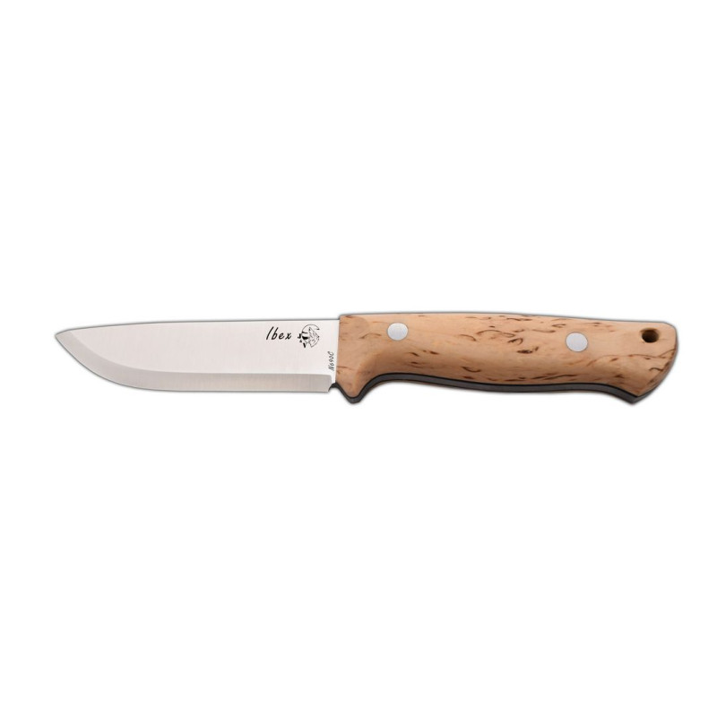 J&V Knife Model IBEX CURLY BIRCH