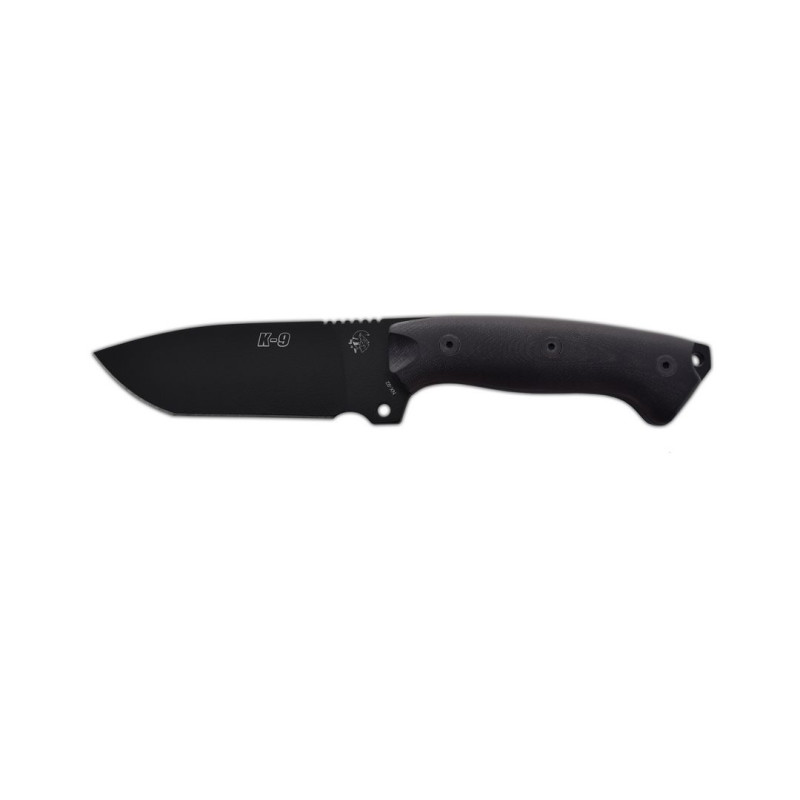 J&V Knife Model K-9 G10 BLACK COATED LEATHER SHEATH