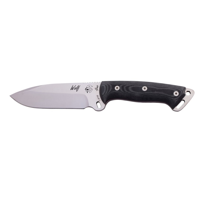 J&V Knife Model WOLF BLACK MICARTA NYLON SHEATH