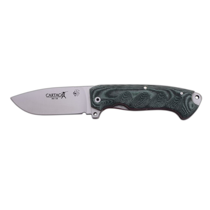Couteau de poche J&V CARTAGO MICARTA VERDE ÉTUI EN CUIR