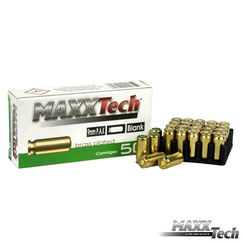 MaxxTech Blank Munition Pistole 50 Stk. 9 mm P.A.K.