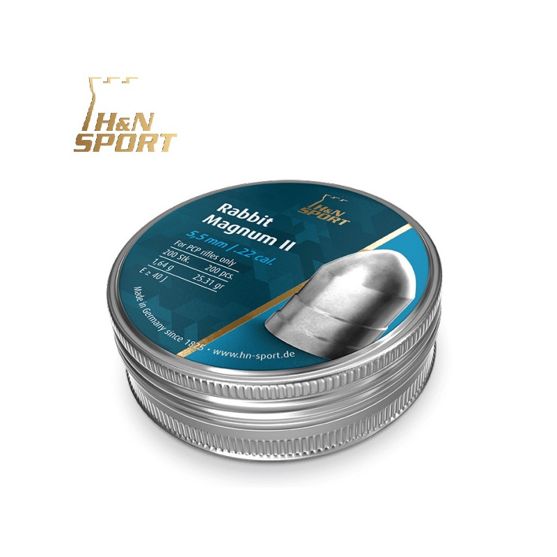 H&N Coelho Magnum II Pellets 1.64g lata 200pcs 5,5 milímetros