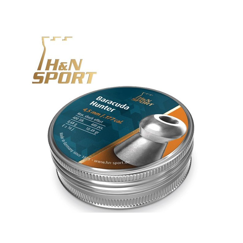 Balines H&N Barracuda Hunter 0,68g lata 400 unid. 4,5mm