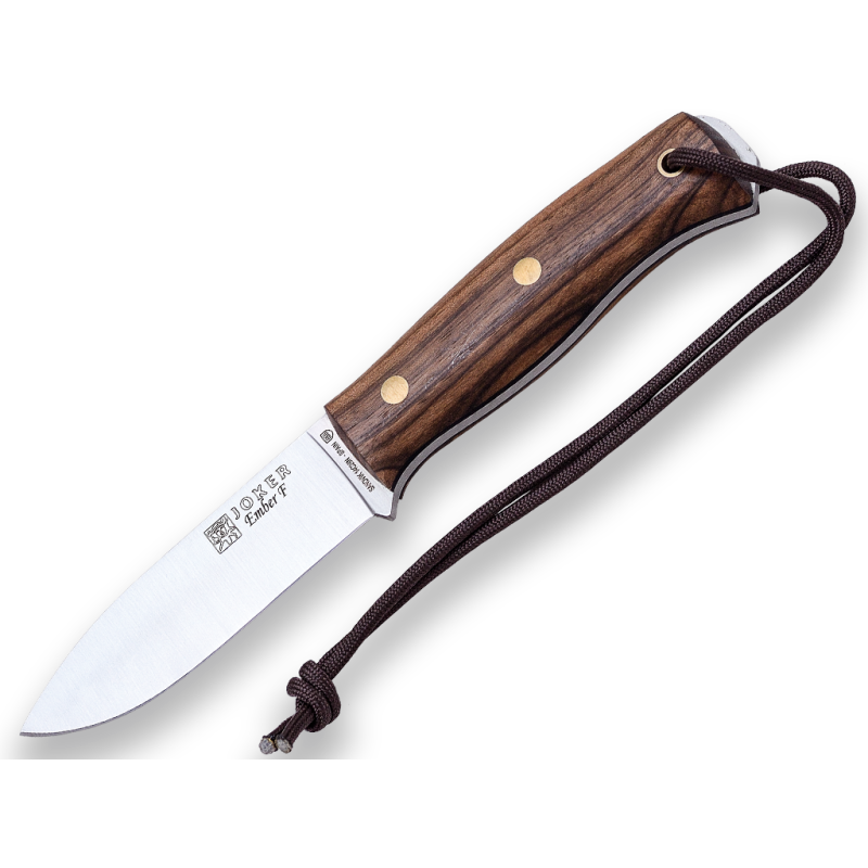 WALNUT HANDLE JOKER EMBER FLAT BUSHCRAFT AND SURVIVAL KNIFE REF CN123