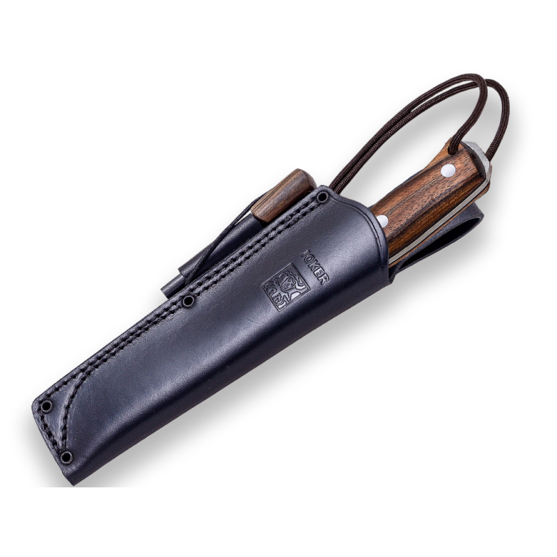 COLTELLO BUSHCRAFT E JOKER DI SOPRAVVIVENZA MANICO IN NOCE NOMAD. RIF. CN125-P