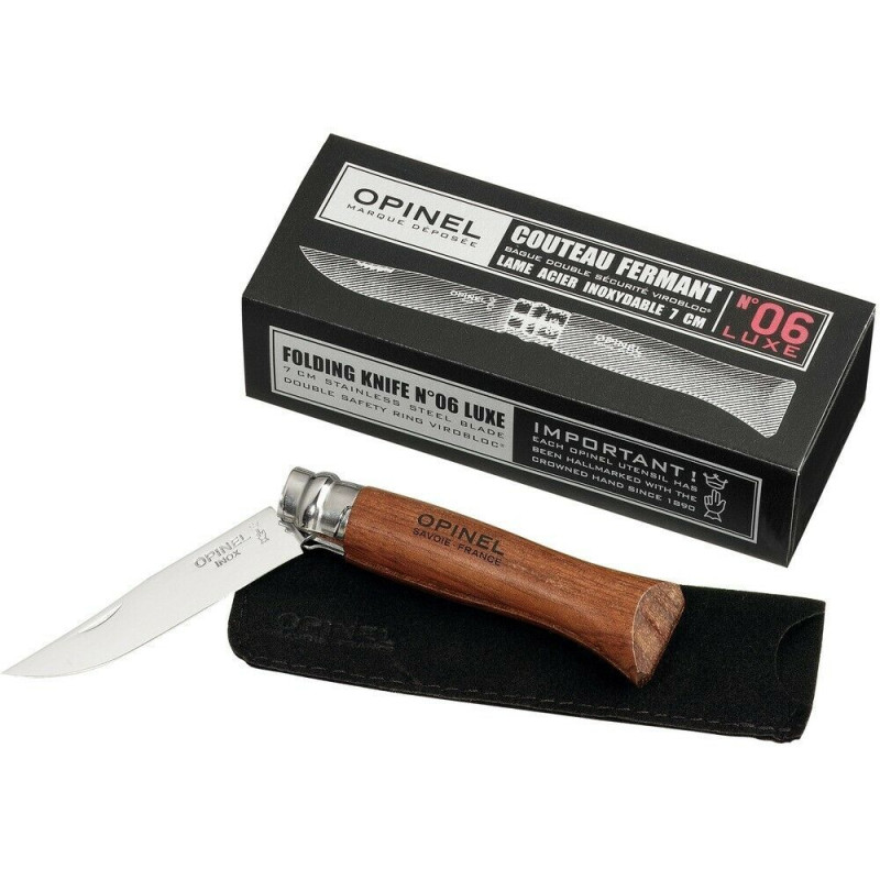 N&deg06 Deluxe-Gehäuse, Edelstahlklinge mit Polyglas-Finish und Padouk-Griff