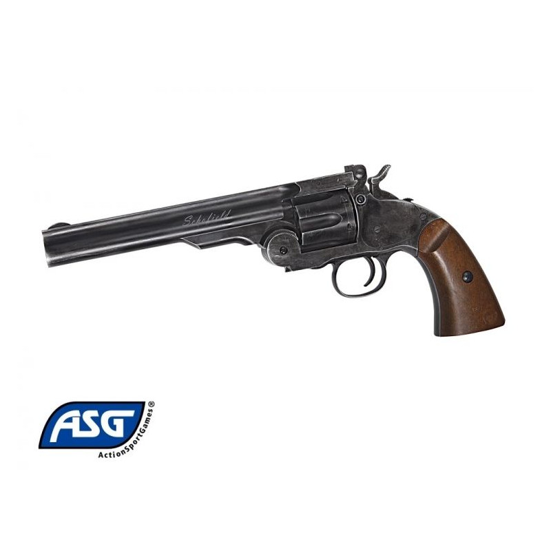 Revolver Schofield 6 Schwarz Vollmetall - 6 mm Co2