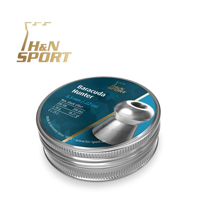 H&N Barracuda Hunter Pellets 1,18g boîte 200 pcs. 5,5 millimètres