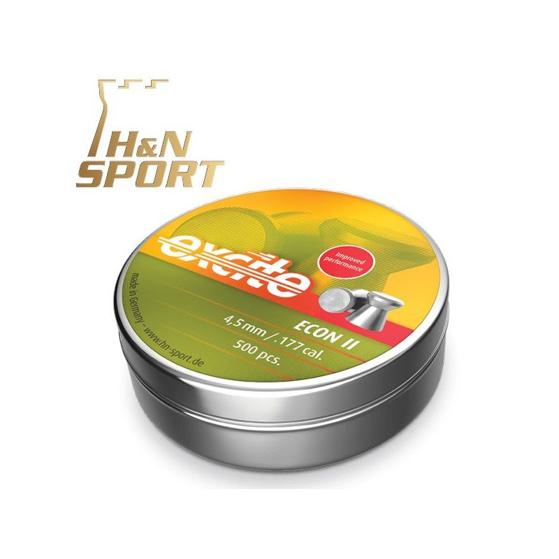 H&N Excite Econ II pellet 0,46g lattina 500pz. 4,5 millimetri