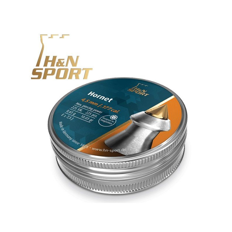 H&N Hornet pellet 0,62g lattina 225pz 4,5 millimetri