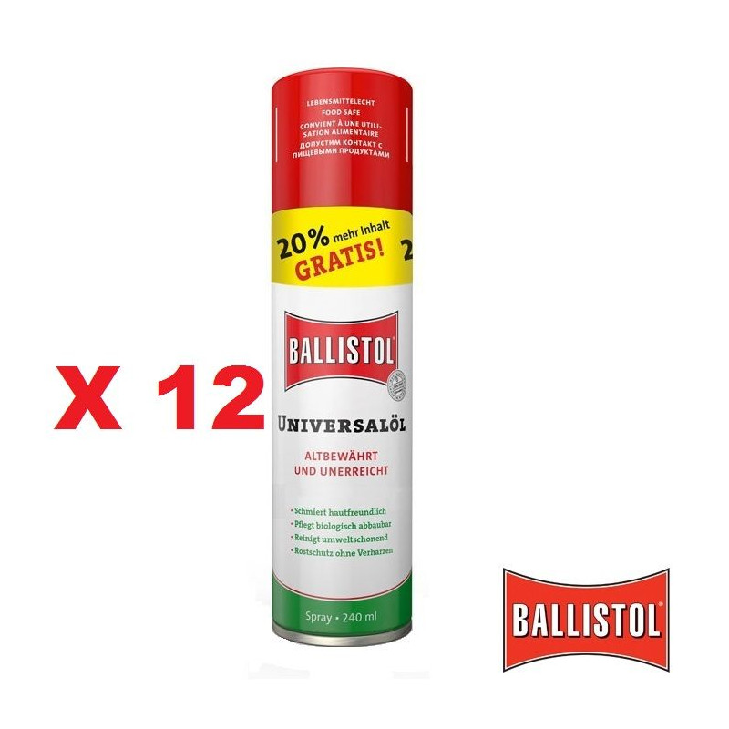 Ballistol Spray Oil 200 ml in einer Schachtel mit 12 Einheiten.