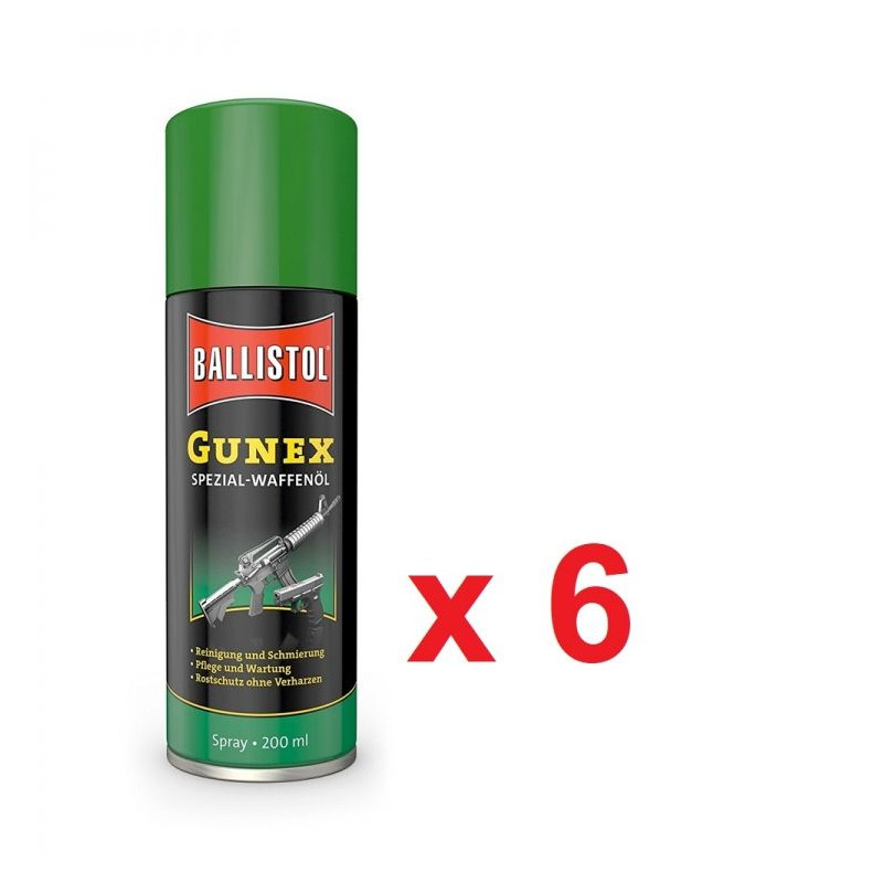Aceite para armas Gunex 200 ml en caja de 6 uds.