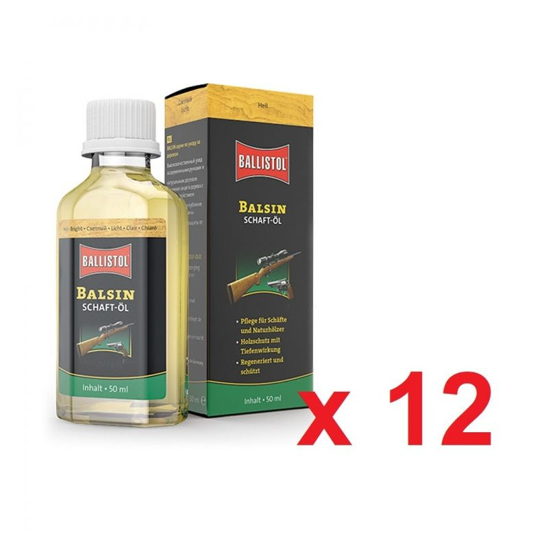 Secchio per olio protettivo luminoso da 50 ml in una scatola da 12 unità.