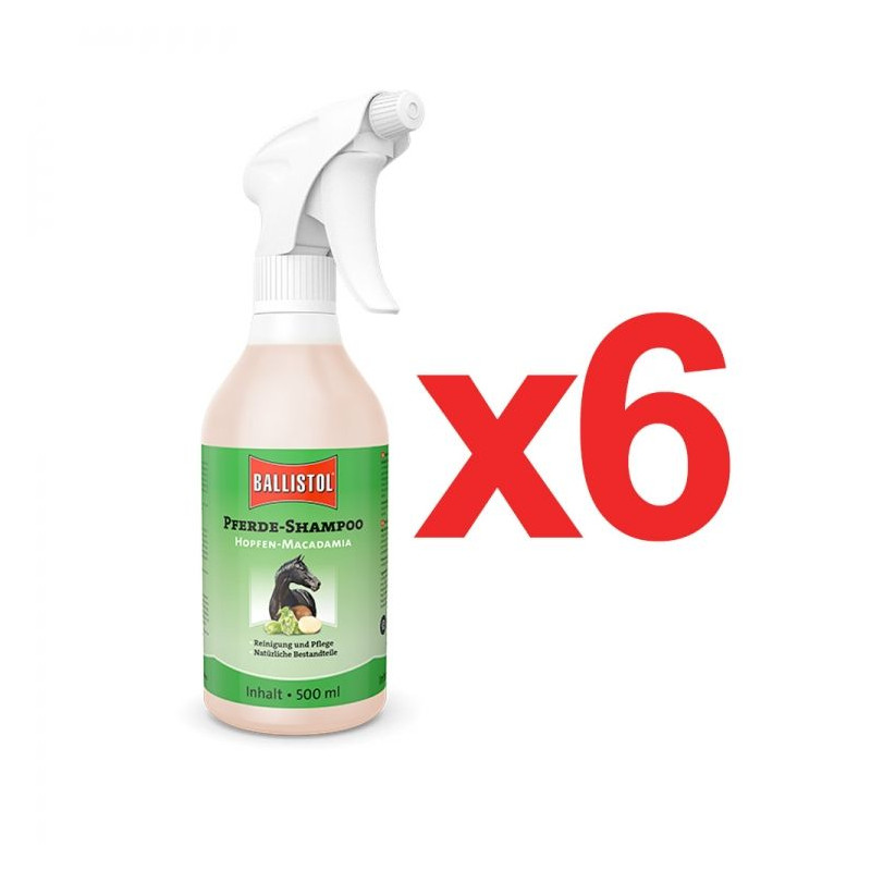 Macadamia & Hopfen Pferdeshampoo - 500 ml in einer Schachtel mit 6 Einheiten