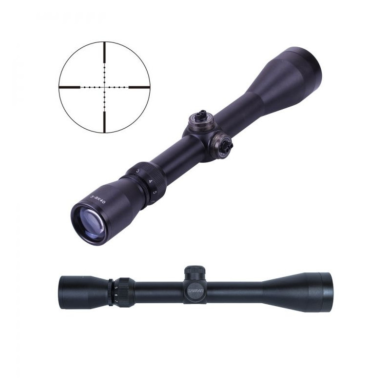 Zasdar 3-9X40 mm. Ret. Alcance não iluminado Mildot com anéis de 11mm