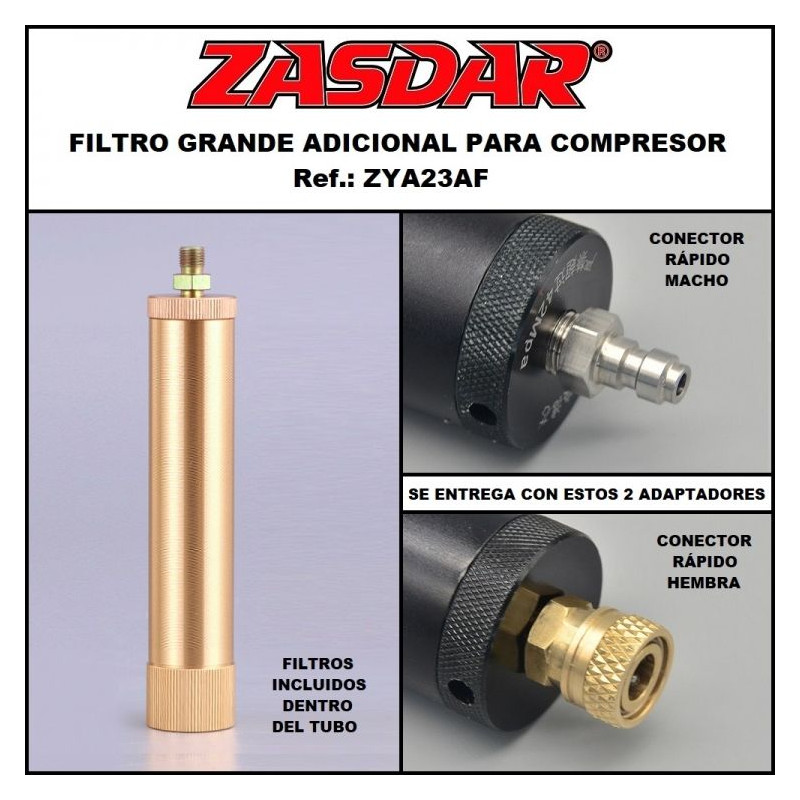 Luftfilter mit Anschlüssen für Kompressor und Handpumpen