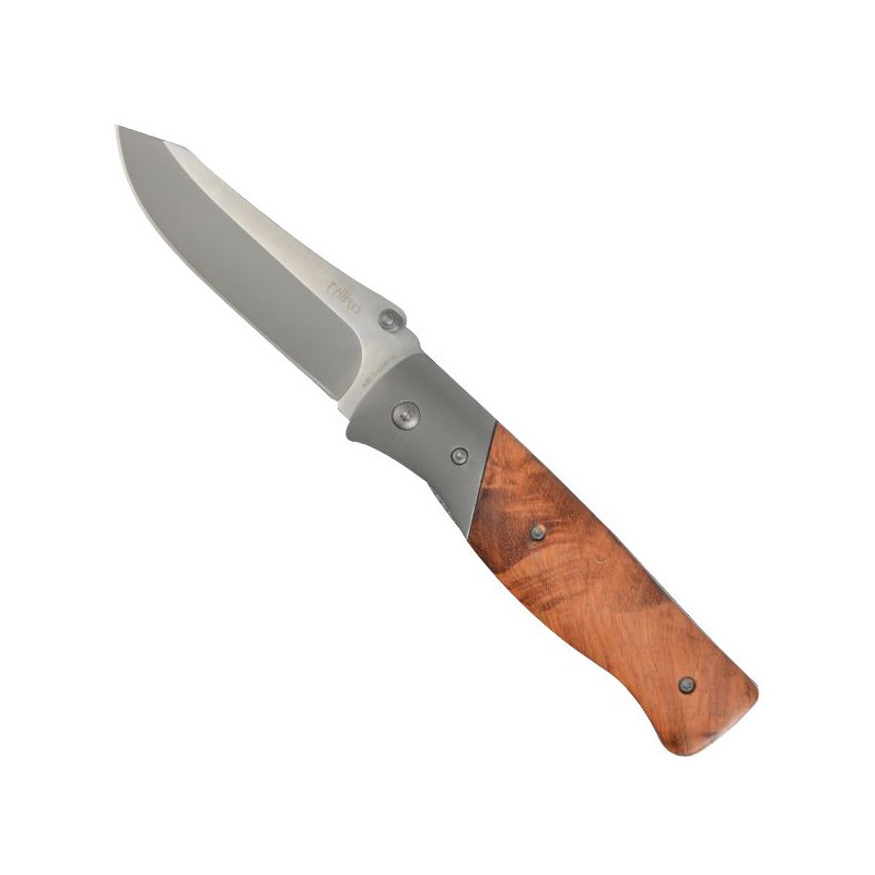 Wood Steel 420 Ti-Coating Pocket Knife 11588