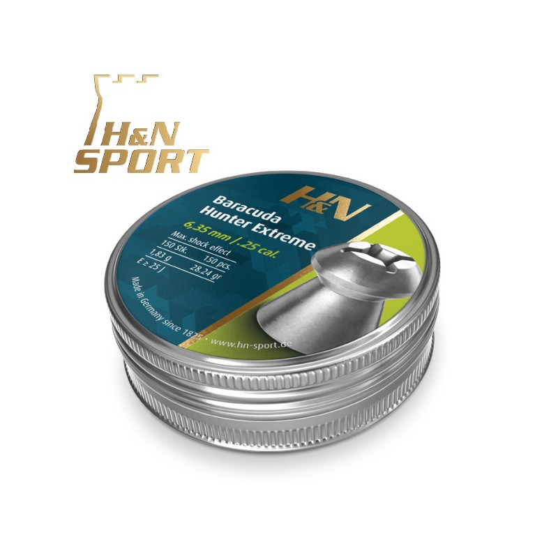 Balines H&N Barracuda Hunter Extreme 1,83 g lata 150 unid. 6,35mm