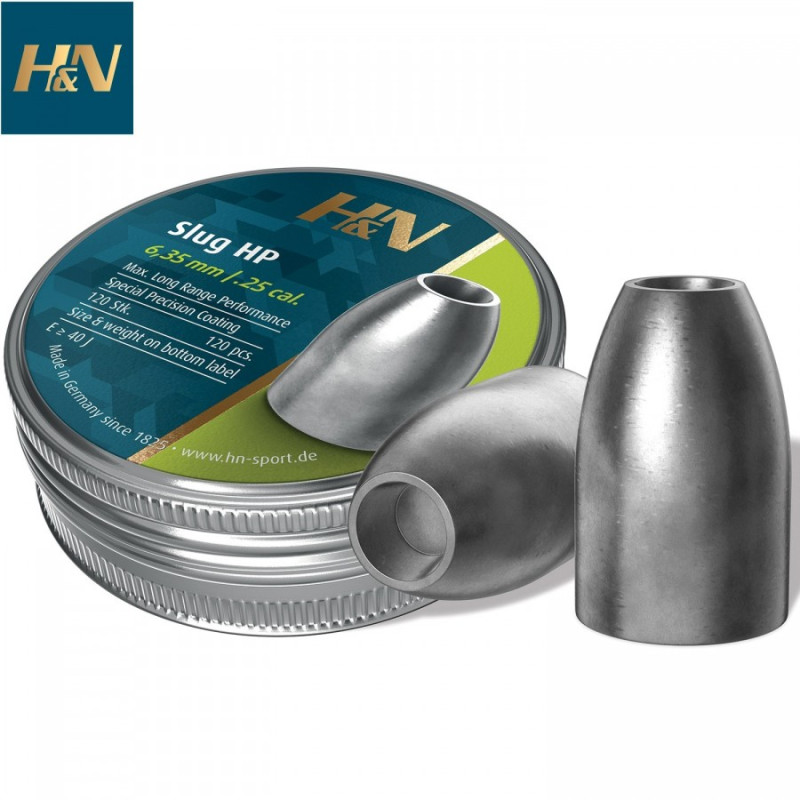 H&N Slug HP pellets caliber 635mm - 250 of 2,20 g Can of 120 pellets